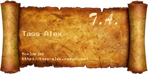 Tass Alex névjegykártya